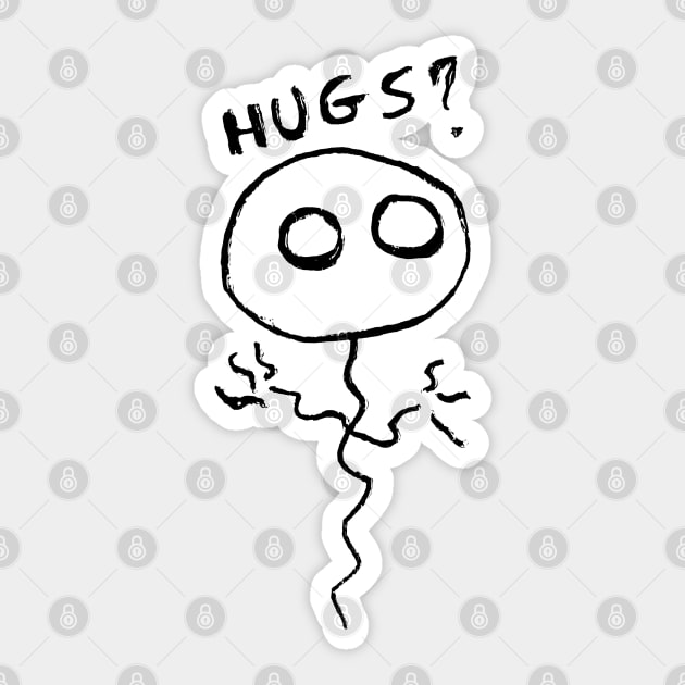 Pallolo – the ghost balloon – Hugs? (black) Sticker by Saputello